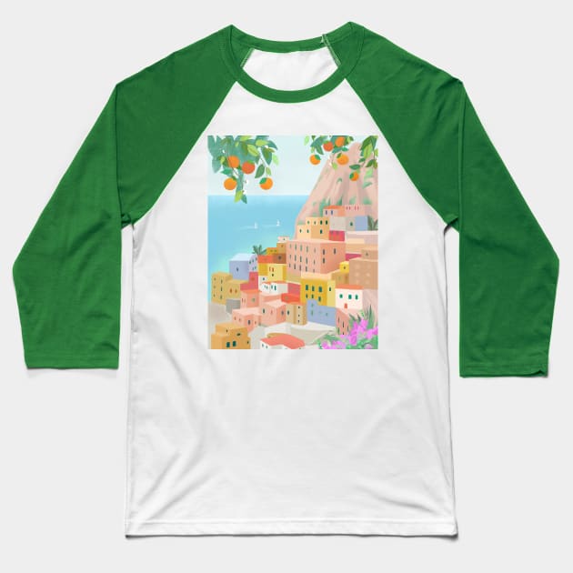 Amalfi Coast, Italy Baseball T-Shirt by Petras